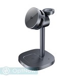 Беспроводное зарядное устройство Deppa QI2 EVO Power 3в1 (D-23169) для Apple/ Samsung, Графит - фото 92606