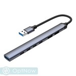 Переходник-адаптер Deppa USB-хаб 7в1 USB-A 3.0 +2USB-A 2.0 +4 Type-C (73144) 0.15м Графитовый - фото 92748