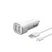 Разделитель автомобильный Deppa Car charger 2.4A MFI D-11291, дата-кабель 8-pin Lightning 1.2m 12/24V (2USB: 5V/2.4A) Белый - фото 64635