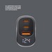 Разделитель автомобильный Deppa USB-A + 2xType-C : (PD/QC 3.0 D-11225, 100 Вт) с дисплеем, металл Черый - фото 91954